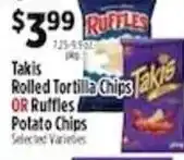 Pioneer Supermarkets Takis Rolled Tortilla Chips OR Ruffles Potato Chips offer