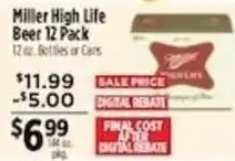 Pioneer Supermarkets Miller High Life Beer offer