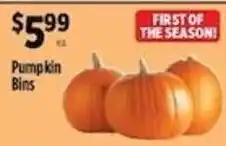 Pioneer Supermarkets Pumpkin Bins offer