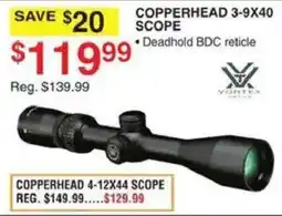 Dunham's Sports Vortex copperhead 3-9x40 scope offer