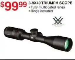 Dunham's Sports Vortex 3-9x40 Triumph Scope offer