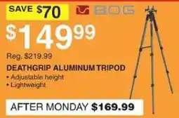 Dunham's Sports Bog deathgrip aluminum tripod offer