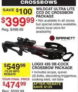 Dunham's Sports Barnett Wildcat Ultra Lite CCD DC Crossbow Package offer