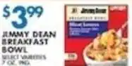 Associated Jimmy dean breakfast bowl offer