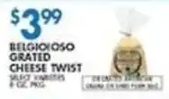 Associated Belgioso grated cheese twist offer