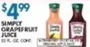 Associated Simply grapefruit juice offer