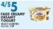 Associated Fage creamy dreamy yogurt offer