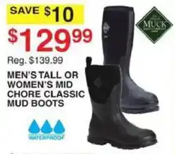 Dunham's Sports Muck men's tall or women's mid chore classic mud boots offer