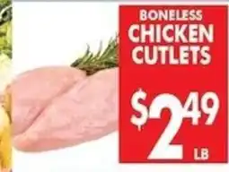 Associated Boneless chicken cutlets offer