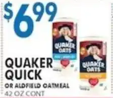 Associated Quaker quick or aldfield oatmeal offer