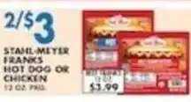 Associated Stahl-meyer franks hot dog or chicken offer
