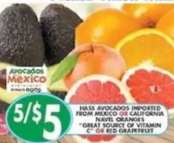 Associated Hass avocados ,navel oranges or red grapefruit offer