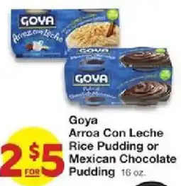 United Supermarkets Goya Arroa Con Leche Rice Pudding or Mexican Chocolate Pudding offer