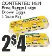 Key Food Contented Hen Free Range Large Brown Eggs offer