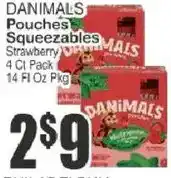 Key Food Danimals squeezables strawberry offer