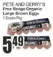 Key Food Pete and gerry's free range organic large brown eggs offer