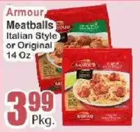 Key Food Armour meatballs italian style or original offer