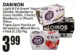 Key Food Dannon light & fit greek yogurt offer