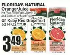 Key Food Florida's Natural Orange Juice or Ruby Red Grapefruit offer