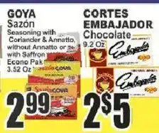 Key Food Goya sazon seasoning with coriander & annatto, without annatto or with saffron econo pak offer
