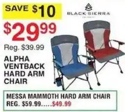 Dunham's Sports Black Sierra Alpha Ventback Hard Arm Chair offer