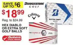 Dunham's Sports Bridgestone Golf Hex Diablo or Extra Soft Golf Balls offer