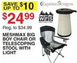 Dunham's Sports Captiva Designs Meshmax Big Boy Chair Or Telescoping Stool With Light offer