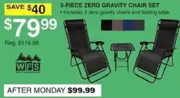 Dunham's Sports Wfs 3-piece zero gravity chair set offer