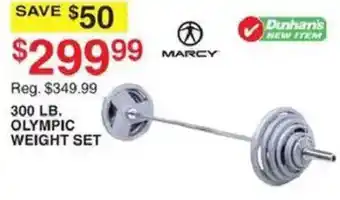 Dunham's Sports Marcy 300 lb. olympic weight set offer