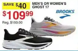 Dunham's Sports Brooks men's or women's ghost 17 offer