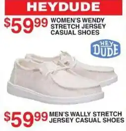 Dunham's Sports Heydude women's wendy stretch jersey casual shoes offer