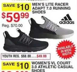 Dunham's Sports Adidas men's lite racer adapt 7.0 running shoes offer