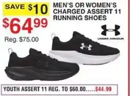 Dunham's Sports Under Armour men's or women's charged assert 11 running shoes offer