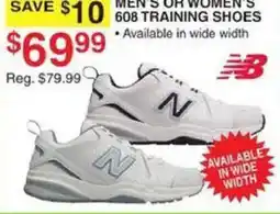 Dunham's Sports New Balance men's or women's 608 training shoes offer