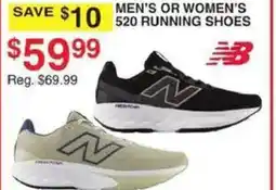 Dunham's Sports New balance Men's or women's 520 running shoes offer