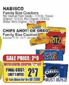 Key Food Nabisco family size crackers offer