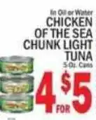 C Town Chicken of the sea chunk light tuna offer
