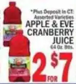 C Town Apple & Eve Cranberry Juice offer