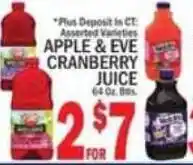 C Town Apple & Eve Cranberry Juice offer