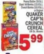 C Town Quaker cap'n crunch cereal offer