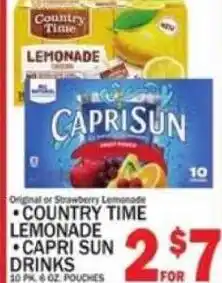 C Town Country time lemonade and capri sun drinks offer