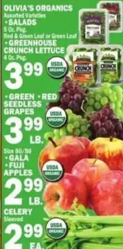 C Town Olivia's Organics assorted varieties salads offer