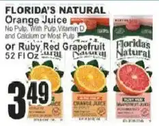 Food Universe Florida's natural orange juice or ruby red grapefruit offer