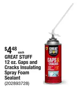 The Home Depot GREAT STUFF 12 oz. Gaps and Cracks Insulating Spray Foam Sealant offer