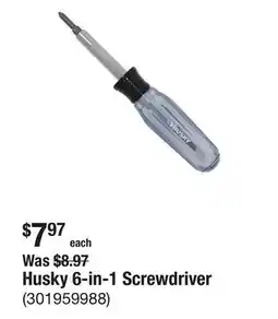 The Home Depot Husky 6-in-1 Screwdriver offer