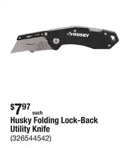 The Home Depot Husky Folding Lock-Back Utility Knife offer
