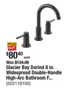 The Home Depot Glacier Bay Dorind 8 in. Widespread Double-Handle High-Arc Bathroom Faucet in Matte Black offer
