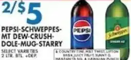 Associated Pepsi,schweppes, mt dew ,crush, dole, mug,starry offer