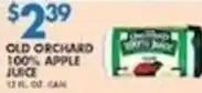 Associated Old orchard 100% apple juice offer