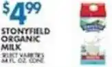 Associated Stonyfield organic milk offer